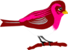Perched Pink And Brown Finch Clip Art